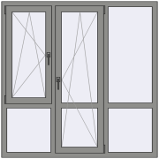 Altest Pony 375 1500x1500 мм RAL 9007 Grey aluminium з двох сторін