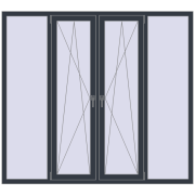 Вікна 2000x1800 мм REHAU Euro 60 ANTHRACITE_GREY_STRUKTURAL з двох сторін