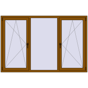 Вікна 2070x1350 мм REHAU Euro 60 GOLDEN OAK з двох сторін Вікна 2070x1350 мм REHAU Euro 60 GOLDEN OAK з двох сторін