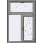 Вікна 1000x1500 мм Altest Pony 375 RAL 9007 Grey aluminium з двох сторін