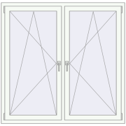 REHAU Euro 70 1460x1430 мм Білий (RAL 9016) з двох сторін