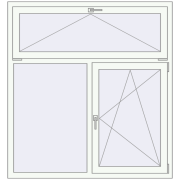 REHAU Euro 60 1400x1500 мм Білий (RAL 9016) з двох сторін