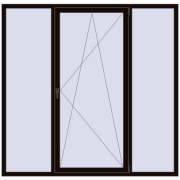 REHAU Euro 70 2050x2000 мм BLACK_BROWN з двох сторін