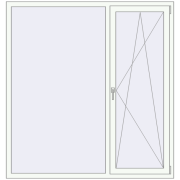 REHAU Euro 60 1660x1750 мм Білий (RAL 9016) з двох сторін