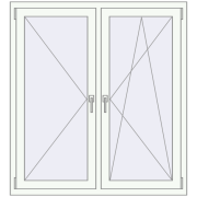 REHAU Euro 60 1220x1330 мм Білий (RAL 9016) з двох сторін REHAU Euro 60 1220x1330 мм Білий (RAL 9016) з двох сторін