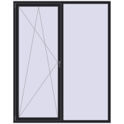 REHAU Euro 70 1800x2250 мм BLACK_ULTI-MATT з двох сторін