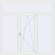 Вікна 2050x2050 мм REHAU Euro 70 Білий (RAL 9016) з двох сторін