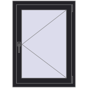 REHAU Euro 70 700x960 мм BLACK_ULTI-MATT з двох сторін