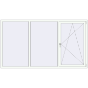 REHAU Euro 60 2500x1400 мм Білий (RAL 9016) з двох сторін REHAU Euro 60 2500x1400 мм Білий (RAL 9016) з двох сторін