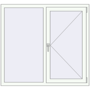 Вікна 1300x1200 мм REHAU Euro 70 Білий (RAL 9016) з двох сторін