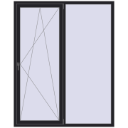 REHAU SYNEGO MD 1600x2000 мм BLACK_ULTI-MATT з двох сторін