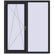 REHAU Euro 70 1300x1500 мм BLACK_ULTI-MATT з двох сторін