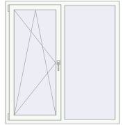 REHAU Brillant-Design 1340x1440 мм Білий (RAL 9016) з двох сторін