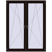 REHAU Euro 70 1400x1800 мм BLACK_BROWN з двох сторін