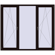 REHAU Euro 70 2000x1700 мм BLACK_BROWN з двох сторін REHAU Euro 70 2000x1700 мм BLACK_BROWN з двох сторін