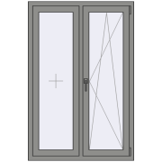 Altest Pony 375 1000x1500 мм RAL 9007 Grey aluminium з двох сторін
