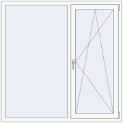 REHAU Euro 70 1500x1500 мм Білий (RAL 9016) з двох сторін REHAU Euro 70 1500x1500 мм Білий (RAL 9016) з двох сторін