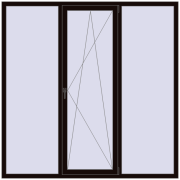 Вікна 2000x2000 мм REHAU Euro 60 BLACK_BROWN з двох сторін