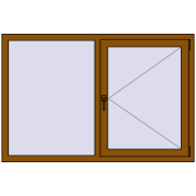 Вікна 1500x1000 мм REHAU Euro 60 GOLDEN OAK з двох сторін