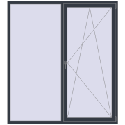 Вікна 1800x2000 мм REHAU Euro 70 ANTHRACITE_GREY_STRUKTURAL з двох сторін