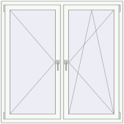 Вікна 1400x1400 мм REHAU Euro 60 Білий (RAL 9016) з двох сторін