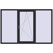 Вікна 2100x1400 мм REHAU Euro 70 BLACK_ULTI-MATT з двох сторін