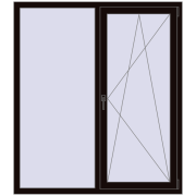 REHAU Euro 70 1400x1600 мм BLACK_BROWN з двох сторін