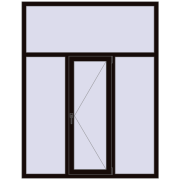 Вікна 1550x2000 мм REHAU Euro 60 BLACK_BROWN з двох сторін