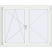REHAU Euro 70 1500x1200 мм Білий (RAL 9016) з двох сторін REHAU Euro 70 1500x1200 мм Білий (RAL 9016) з двох сторін