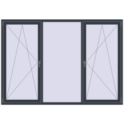 REHAU SYNEGO MD 2400x1680 мм ANTHRACITE_GREY_STRUKTURAL з двох сторін