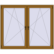 REHAU SYNEGO MD 1800x1500 мм LIGHT_OAK з двох сторін