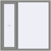 Вікна 1500x1500 мм Altest Pony 375 RAL 9007 Grey aluminium з двох сторін