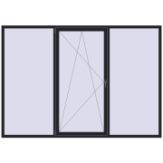 REHAU Euro 60 2800x1960 мм BLACK_ULTI-MATT з двох сторін