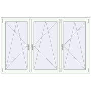 Вікна 2050x1300 мм REHAU Euro 70 Білий (RAL 9016) з двох сторін