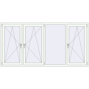 REHAU SYNEGO MD 2400x1200 мм Білий (RAL 9016) з двох сторін