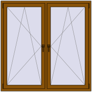 REHAU Euro 60 1500x1500 мм GOLDEN OAK з двох сторін