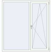 REHAU Euro 70 1550x1650 мм Білий (RAL 9016) з двох сторін