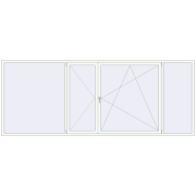 REHAU Euro 60 3900x1530 мм Білий (RAL 9016) з двох сторін