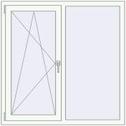 REHAU Euro 60 1250x1250 мм Білий (RAL 9016) з двох сторін REHAU Euro 60 1250x1250 мм Білий (RAL 9016) з двох сторін