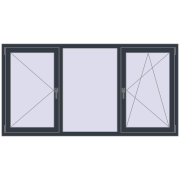 REHAU Euro 70 2000x1045 мм ANTHRACITE_GREY_STRUKTURAL з двох сторін