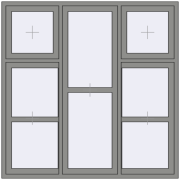 Altest Pony 375 1800x1800 мм RAL 9007 Grey aluminium з двох сторін