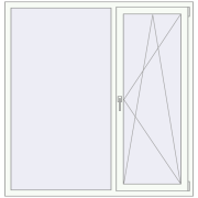 REHAU Euro 70 1550x1600 мм Білий (RAL 9016) з двох сторін