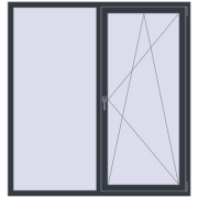 REHAU SYNEGO MD 1600x1700 мм ANTHRACITE_GREY_STRUKTURAL з двох сторін