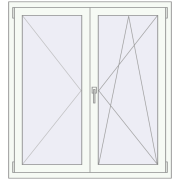 REHAU SYNEGO MD 1215x1315 мм Білий (RAL 9016) з двох сторін