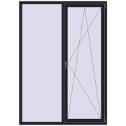 REHAU Euro 70 1470x2070 мм BLACK_ULTI-MATT з двох сторін