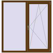 REHAU Euro 60 1350x1450 мм WALNUT з двох сторін