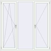 Вікна 1800x1800 мм REHAU Euro 60 Білий (RAL 9016) з двох сторін