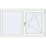 REHAU Euro 60 1260x800 мм Білий (RAL 9016) з двох сторін REHAU Euro 60 1260x800 мм Білий (RAL 9016) з двох сторін