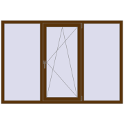 REHAU Euro 70 1900x1300 мм WALNUT з двох сторін