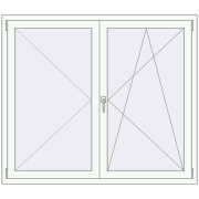 REHAU Euro 70 1500x1300 мм Білий (RAL 9016) з двох сторін